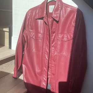 Wilfred set faux leather in ruby pink